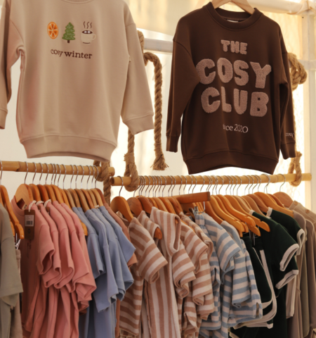 Display of children’s fashion and cosy clothing collections showcased at The Ripe Market City Walk Eid Al-Adha Pop-Up 2026 in Dubai.